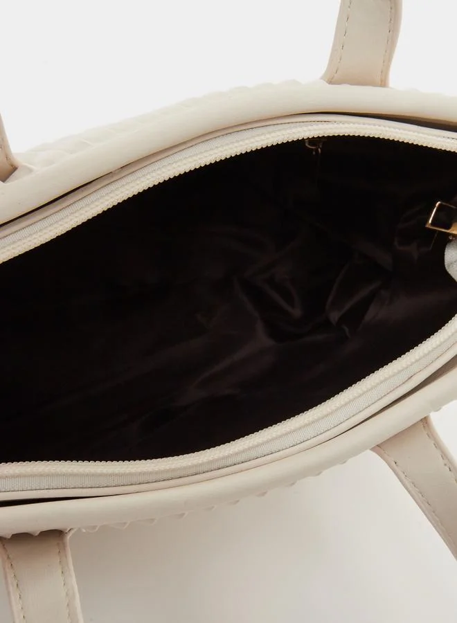 Styli  Women White Pleated Tote Bag for Women | Best Price UAE